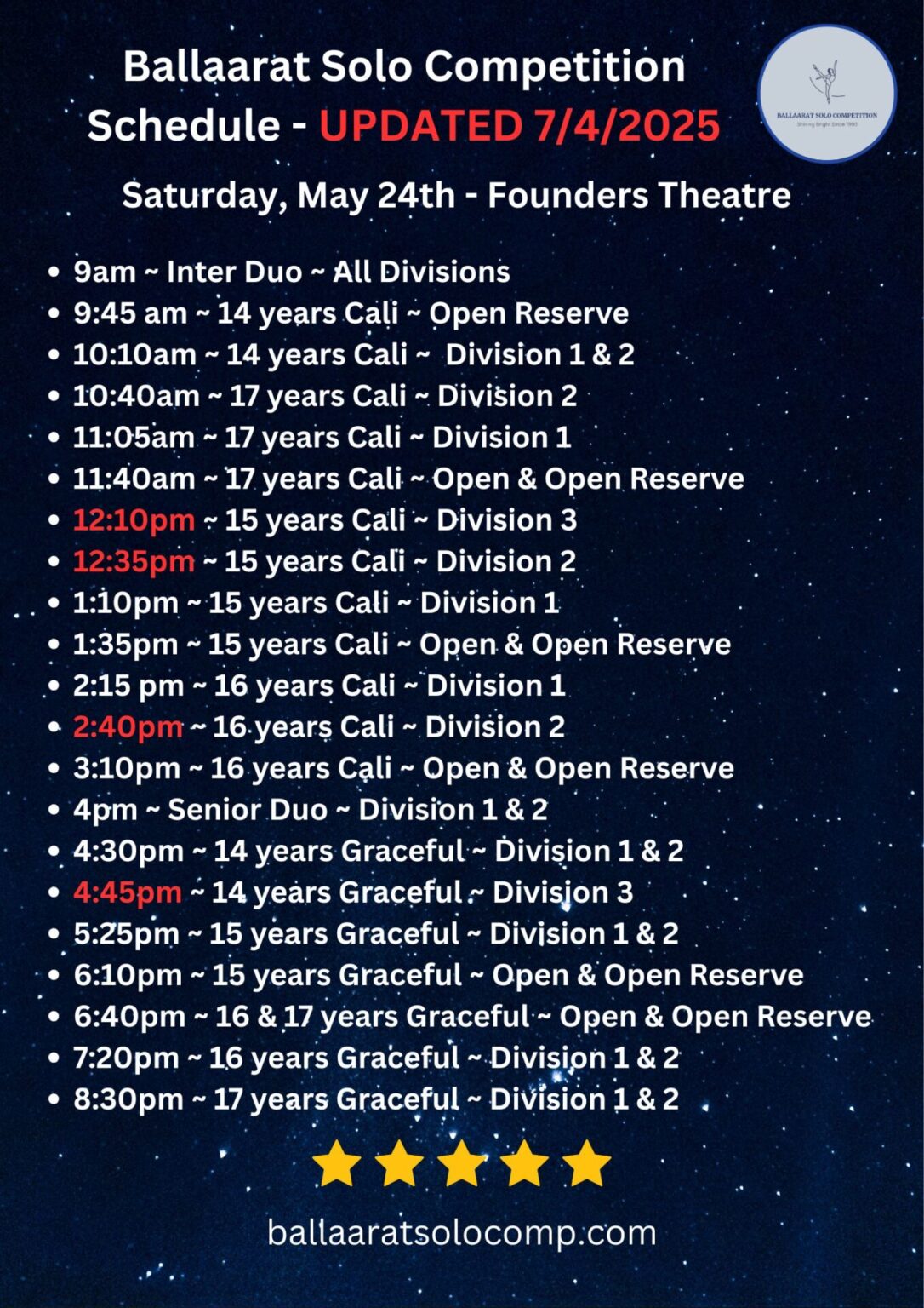 Saturday, May 24th 2025 Founder's